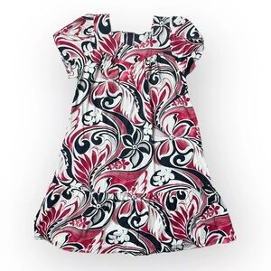 Royal Creations Hawaii Muumuu Dress Red Floral Tropical XL Vintage Vacation Midi